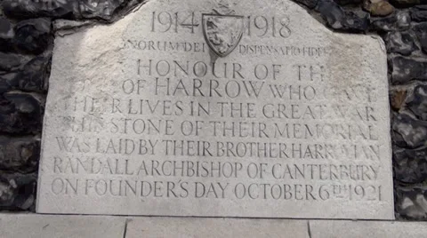 Harrow Memorial stone Stock Footage 38128481
