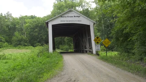 Harry Evans Covered Bridge in Park County Indiana Vidéo 263841420