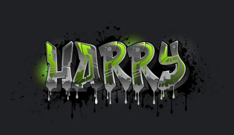Harry Graffiti Name Design Stock Illustration
