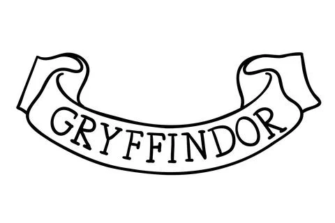 Harry Potter Gryffindor scroll in doodle style from Hogwarts Legacy game. Stock Illustration