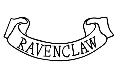 Harry Potter Ravenclaw scroll in doodle style from Hogwarts Legacy game. Stock Illustration