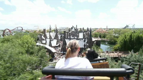 Harry Potter Roller Coaster Stock Footage 767967