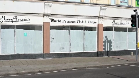 Harry Ramsdens Closed in Worthing Stock Footage 149149677
