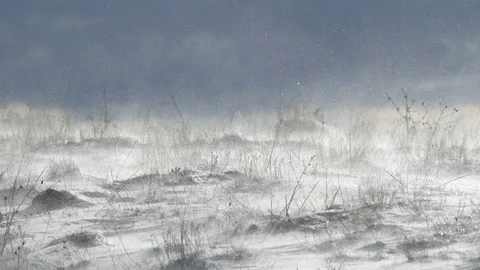 Harsh Antarctic Blizzard Snow Drift Camera View. Antarctica South Pole Snow W Stock Footage 132769708