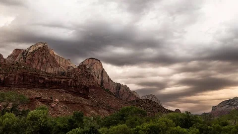 Harsh clouds over a mountain - 4K timelapse Video stock 82801930