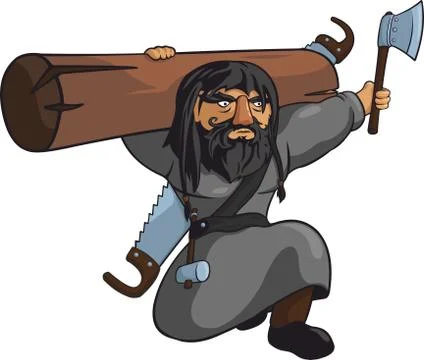 Harsh medieval carpenter Stock Illustration