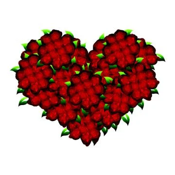 Hart shaped roses Illustrazione stock