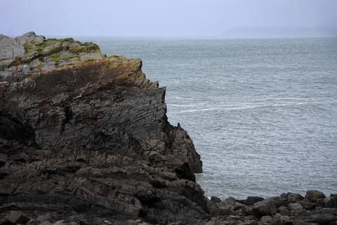 Hartland Point cliff face Devon Stockfoto's