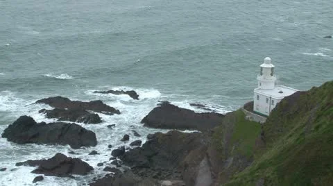 Hartland Point Lighthouse Stock Footage 18171598