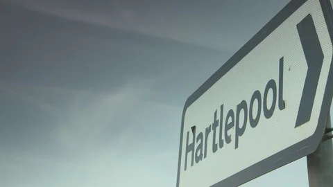 Hartlepool Road Sign Stock Footage