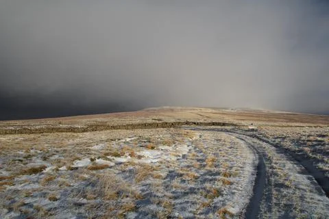 Hartside snow shower Stock Photos