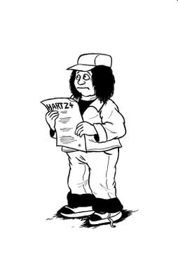 Hartz 4 Guy I standing illustration Stock Illustration