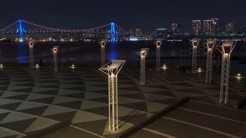 Harumi wharf Night Video stock 147657372