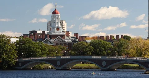 Harvard University in Boston USA Stock Footage