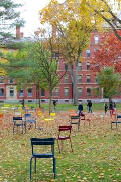 Harvard University in Fall Stock Photos