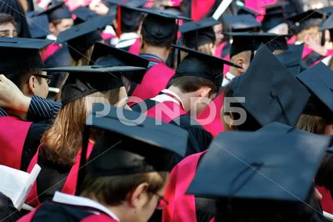 Harvard University Graduates on Commencement Day Stock Photos