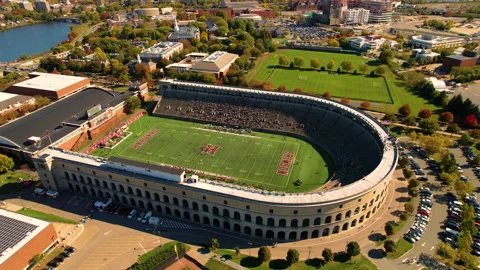 Harvard University Stadium Fly Around 10/19/24 Stock Footage 313955481