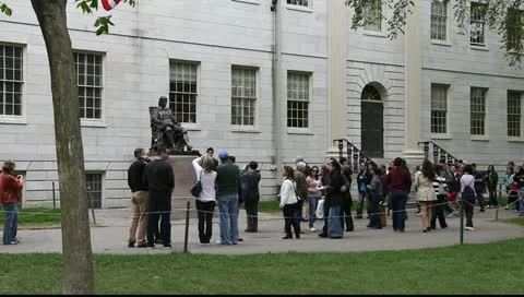 Harvard Yard Statue Cambridge MVI 3397 Video stock 11016512