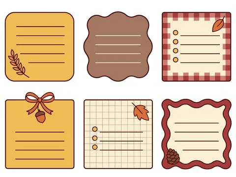 Harvest Autumn Sticky Note Bundle Stock Illustration