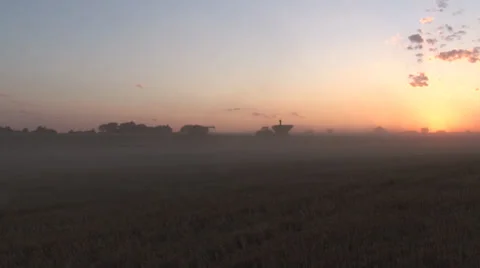 Harvest in the background Stock Footage 35583836