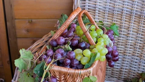 Harvest basket in a rustic house Stock Footage 117468586