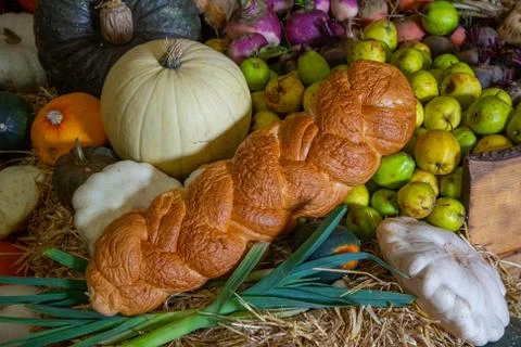 Harvest bread plait Stock Photos