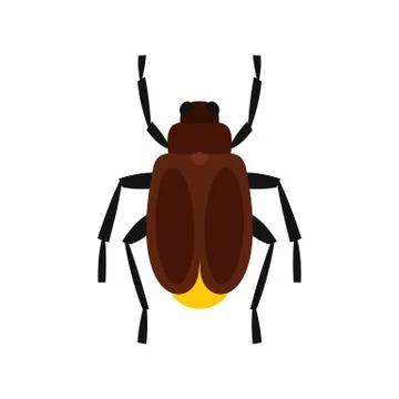 Harvest bug icon, flat style Stock Illustration