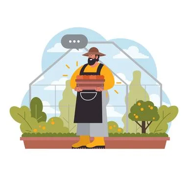 Harvest Day Delight. Flat vector illustration. Stock Illustration