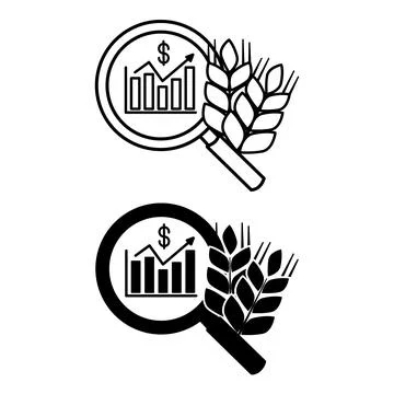 Harvest Forecast Analytics Icons. Line and Glyph Vector Illustrations. Meth.. Stock Illustration