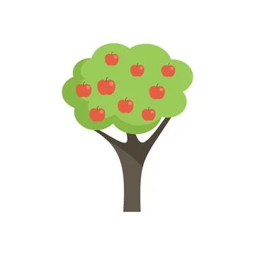 Harvest fruit tree icon flat vector. Garden plant Stock Illustration