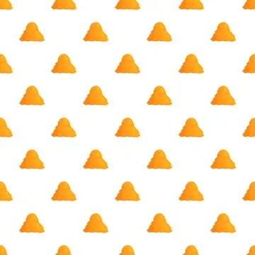 Harvest haystack watercolor pattern with orange hay piles イラスト素材