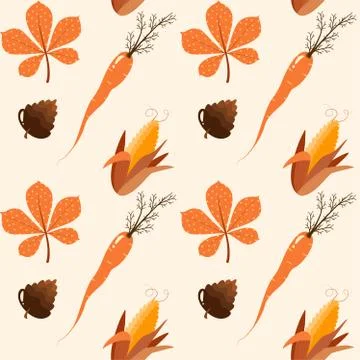 Harvest products seamless pattern. Vector background vegetables Stock Illustration