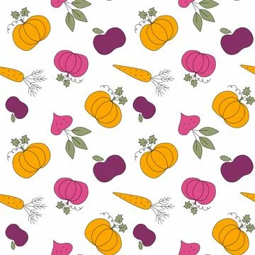 Harvest seamless Pattern.  Stock Illustration