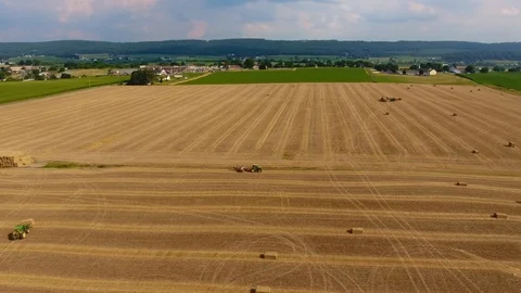 Harvest Tractor Flyover Video stock 93570607