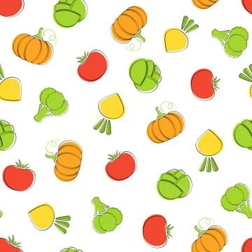 Harvest vegetable seamless pattern illustration. Stock Illustration