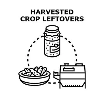 Harvested crop leftovers processing for zero waste production Stock Illustration