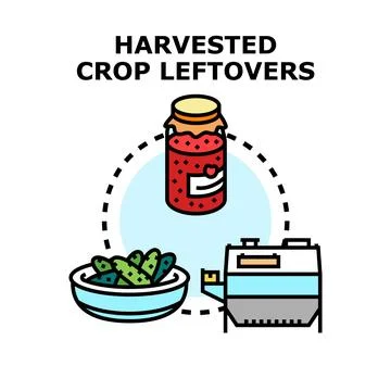 Harvested crop leftovers processing for zero waste production Stock Illustration