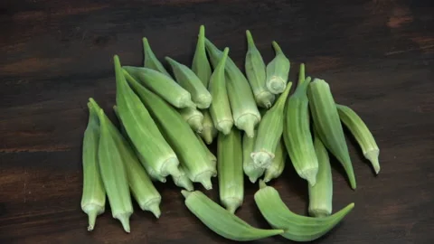 Harvested Okra Stock Footage 159829790