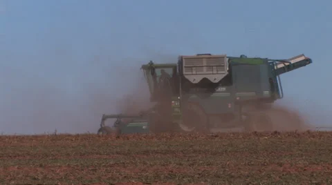 Harvester against skyline Stock Footage 32283045