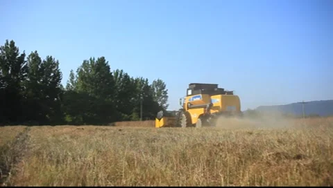 Harvester from back Stock Footage 7762731