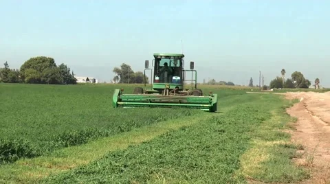 Harvester in field Stock Footage