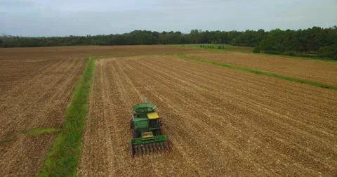 Harvester in the field Stock Footage 56833511