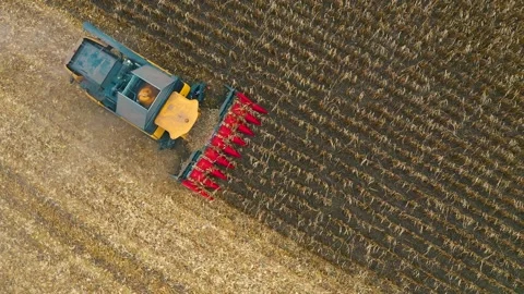 Harvester in the field Stock Footage 255099109
