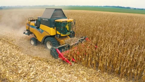 Harvester in the field Stock Footage 255101513