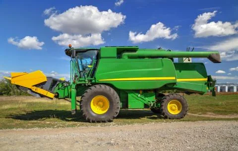 Harvester on the field Stock Photos