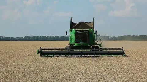 Harvester goes ahead Stock Footage