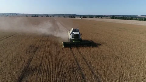 Harvester machine to harvest wheat field working. Stock Footage 210222487