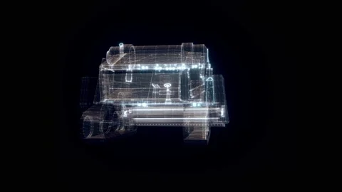 The Harvester Machine hologram 4k Video stock 148036620