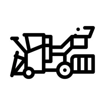 Harvester Machine Icon Vector Outline Illustration Stock Illustration