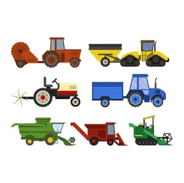 Harvester machine vector technic Stock Illustration